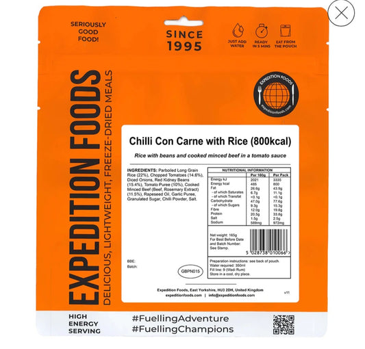 CHILLI CON CARNE WITH RICE | FREEZE-DRIED MEAL 800kcal
