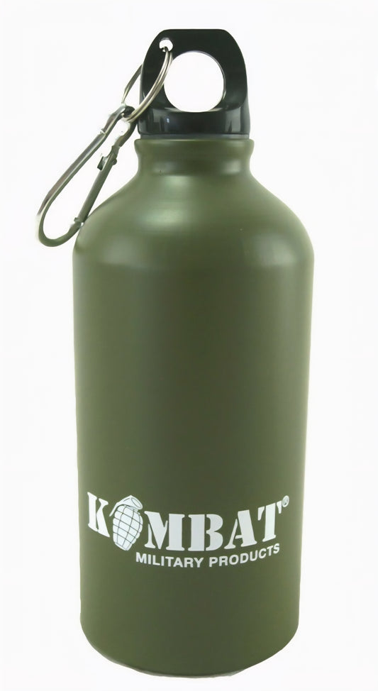 Kombat UK Aluminium Water Bottle - 500ML - Olive Green