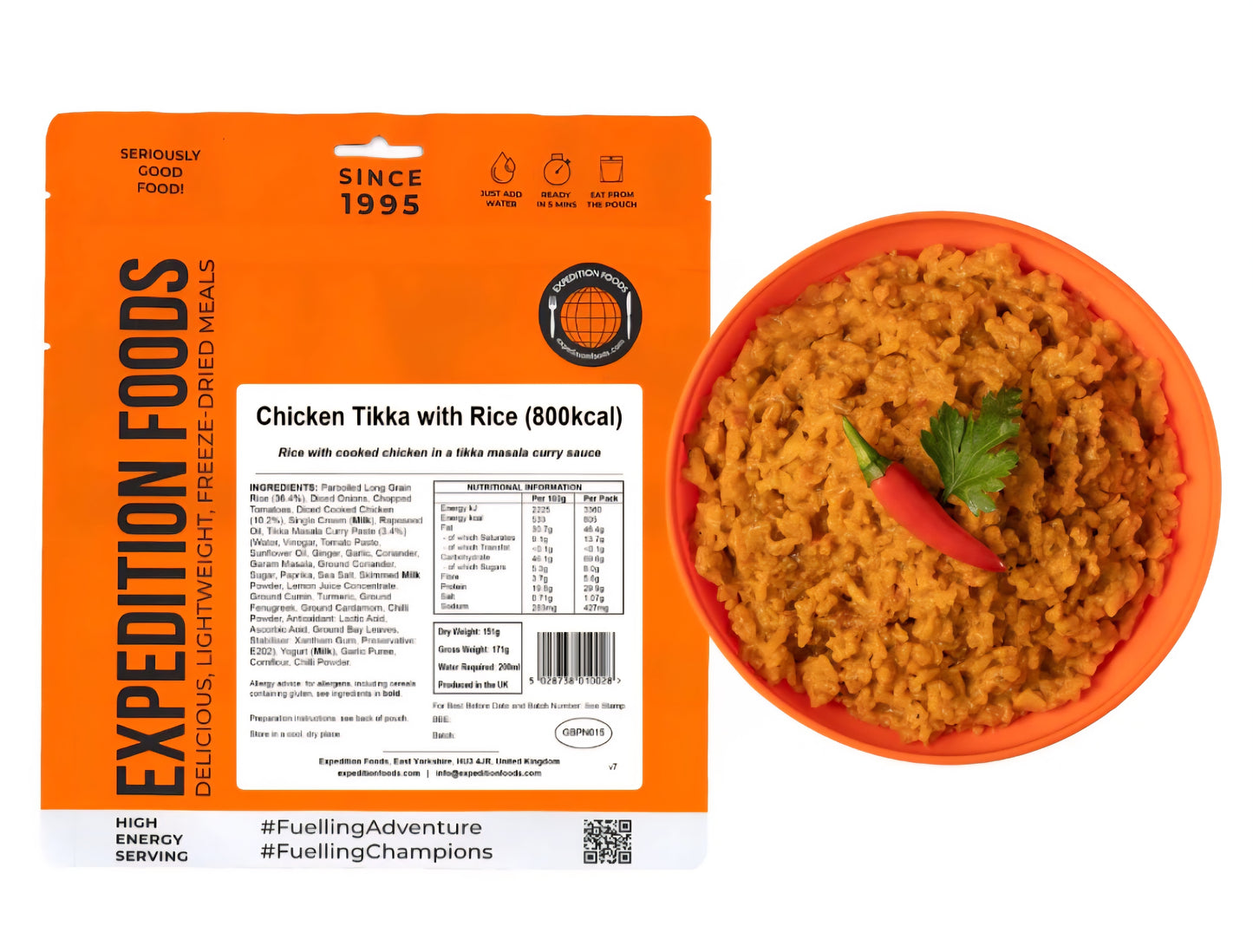 CHICKEN TIKKA WITH RICE | FREEZE-DRIED MEAL 800kcal