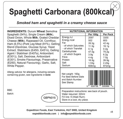 SPAGHETTI CARBONARA | FREEZE-DRIED MEAL 800kcal