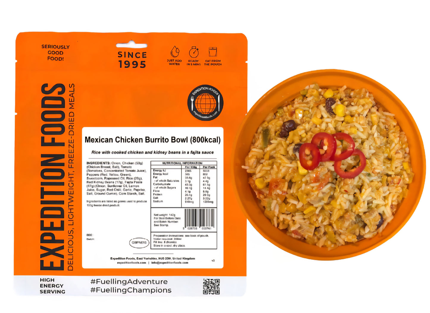 MEXICAN CHICKEN BURRITO BOWL | FREEZE-DRIED MEAL 800kcal