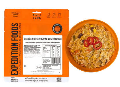 MEXICAN CHICKEN BURRITO BOWL | FREEZE-DRIED MEAL 800kcal