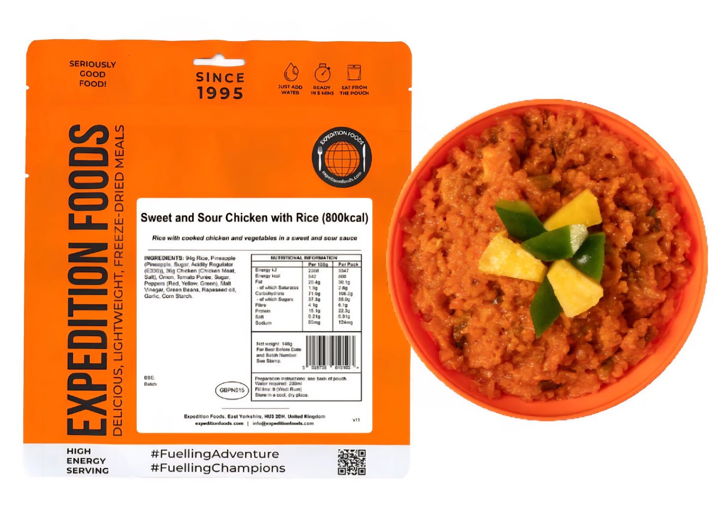 SWEET AND SOUR CHICKEN WITH RICE | FREEZE-DRIED MEAL 800kcal