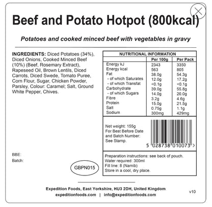 BEEF AND POTATO HOTPOT | FREEZE-DRIED MEAL 800kcal